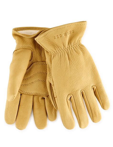 Red Wing 95237 Lined Buckskin Leather Gloves Yellow Accessories