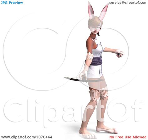 Clipart D Sexy Bunny Woman Using A Crossbow Royalty Free Cgi
