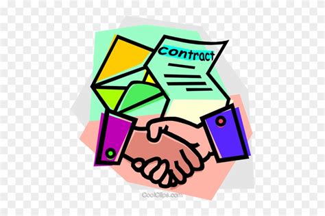Handshake After Signing A Contract Royalty Free Vector Contract
