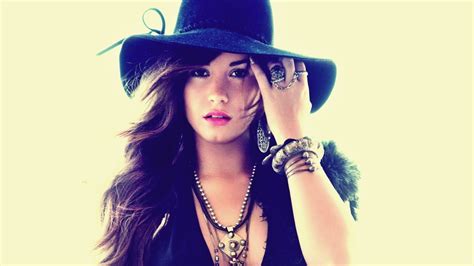 Wallpaper Face Women Model Hat Photography Singer Demi Lovato Blue Fashion Hair