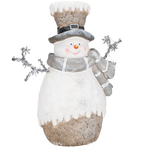 Warm white light color, set off the festival. Snowman with LED Snowflakes | Indoor christmas lights ...