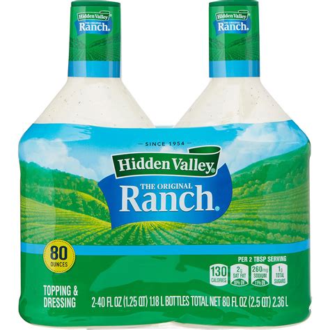 $2.25 ($0.29/oz) $2.25 ($0.29/oz) $2.25 each ($0.29/oz) product description. Hidden Valley The Original Ranch Dressing (40 oz., 2 pk ...
