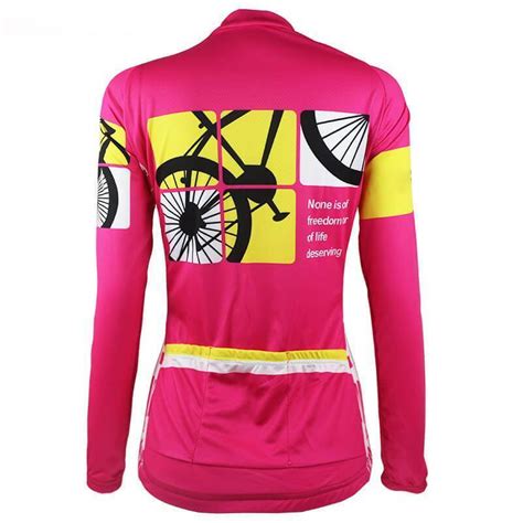 Womens Born To Ride Long Sleeve Pink Cycling Jersey Online Cycling Gear