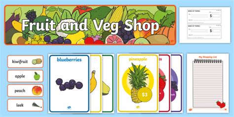 fruit and veg shop role play pack teacher made