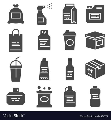 Packaging Icons Set For Products Royalty Free Vector Image