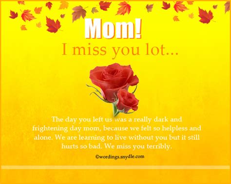 Because she knows that one day she'll be gone. Missing You Messages for Mother Who Died - Wordings and ...