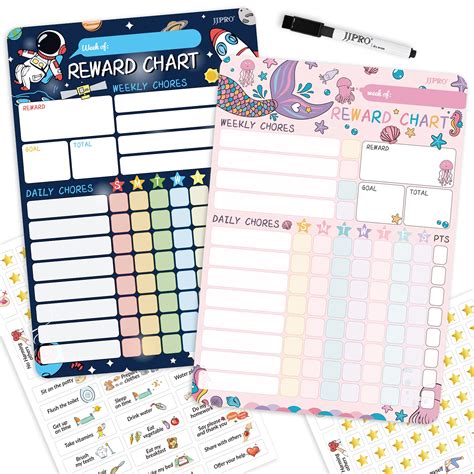 Buy 2 Pack Magnetic Reward Chart For Kids At Home Chore Chart