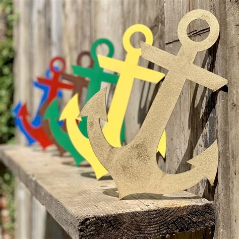 Colourful Anchor Ship Boat Nautical Sign By The Rustic Warehouse