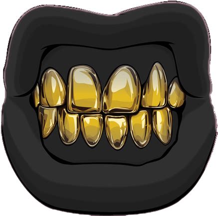 Download Mouth Lip A Tooth - Cartoon Gold Teeth - HD Transparent PNG png image