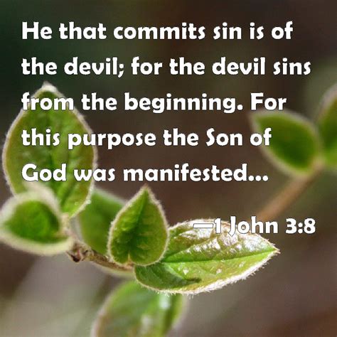 1 John 38 He That Commits Sin Is Of The Devil For The Devil Sins From
