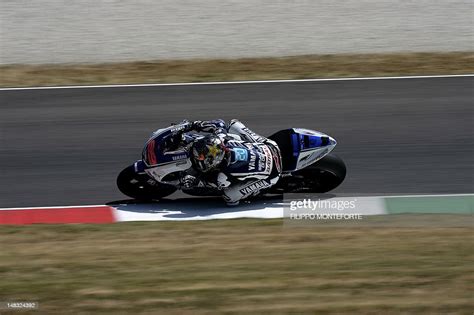 Spains Jorge Lorenzo Races On July 14 2012 With His Yamaha For The