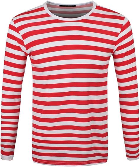 Grindstore Striped Red And White Long Sleeved T Shirt Uk