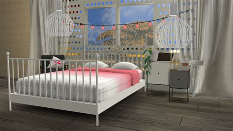 Sims 4 Ccs The Best Ikea Leirvik Bed Frame And Hay Bed Linen By