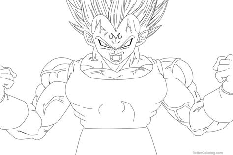 Coloring Pages Of Vegeta Lineart 1 By Elyasarts Free