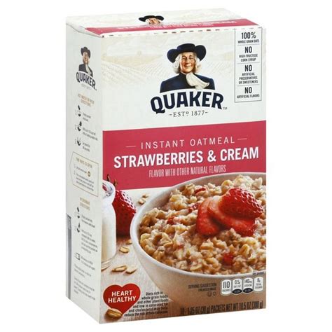 Quaker Strawberries And Cream Instant Oats Hot Cereal 105 Oz Instacart