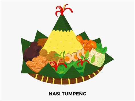 Nasi Tumpeng Indonesian Food Graphic By Griyolabs · Creative Fabrica