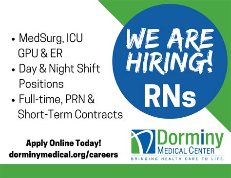 We Are Hiring Rns We Have Dorminy Medical Center Facebook