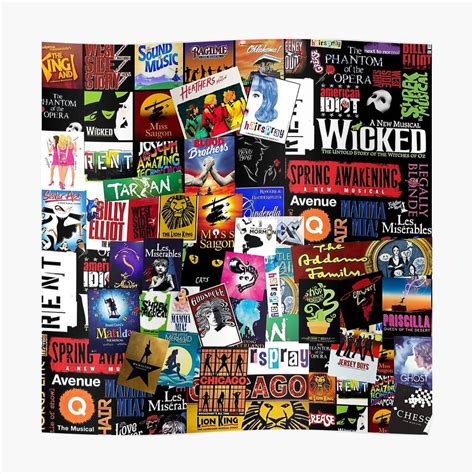 Musicals Collage Ii Broadway Westend London New York Poster Canvas
