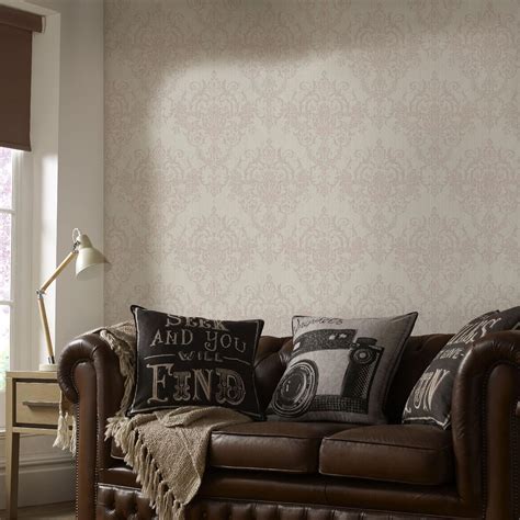 Superfresco Easy Rose Gold Victorian Damask Wallpaper Uk