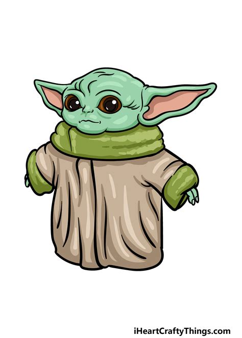 How To Draw Baby Yoda From The Mandalorian Easy And Cute Drawing