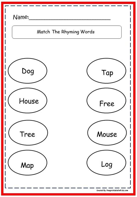 Check spelling or type a new query. First Grade Language printable worksheets: Match Rhyming ...