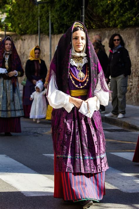 Portrait In Traditional Sardinian Costume Editorial Stock Photo Image
