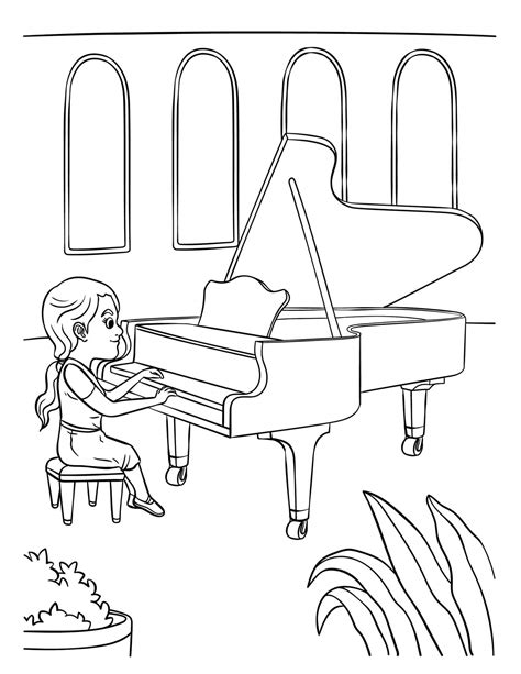 Grand Piano Coloring Pages