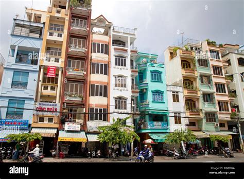 Colorful Apartment Housing In Ho Chi Minh City Vietnam Stock Photo Alamy