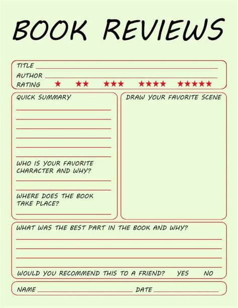 Book Review Template For Kids Tips And Activities Go Science Girls