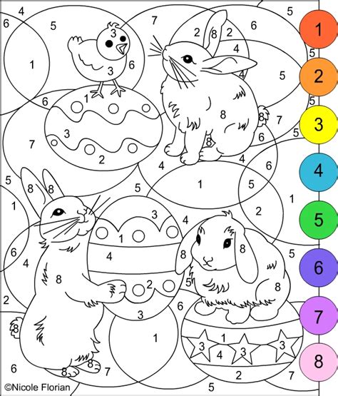 Nicoles Free Coloring Pages Color By Number Bunnies Coloring Pages