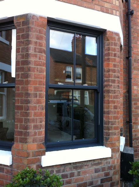 Anthracite Grey Windows On Red Brick House Apple Tree House