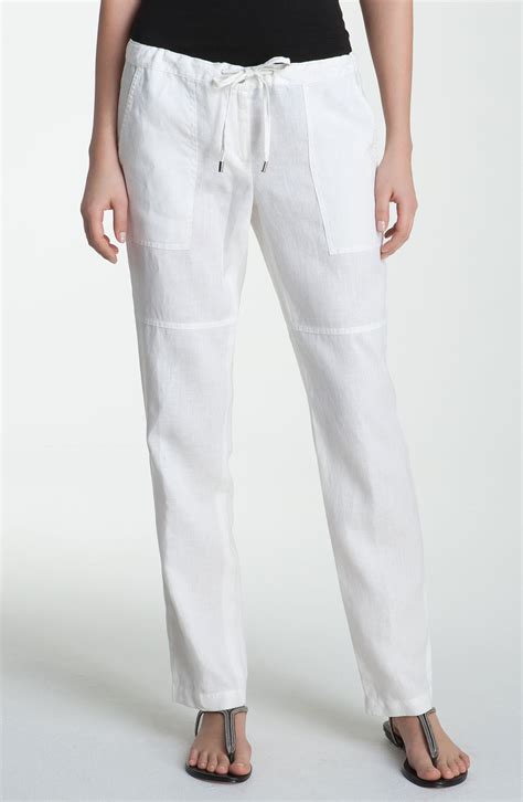 Michael Michael Kors Drawstring Linen Pants In White Lyst
