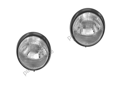 2x Main Headlights For Porsche 911 964 Headlights Black Lr