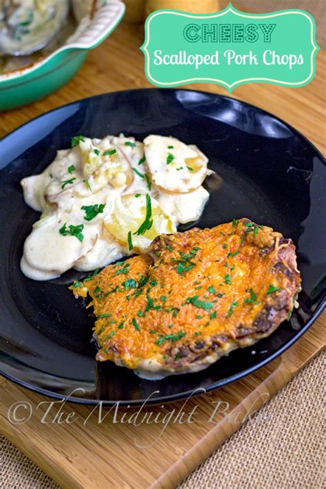 Preheat oven to 220c / 430f (standard oven) or 200c / 390f (fan forced / convection). Cheesy Scalloped Pork Chops - The Midnight Baker