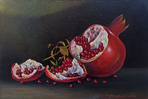 Still Life Pomegranates X Cm Oil Painting Ready To Hang