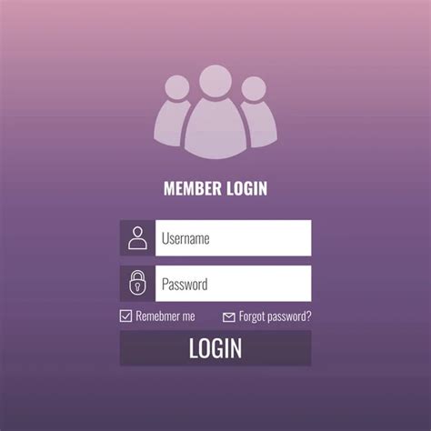 Login Form Menu With Simple Line Icons Stock Vector Image By