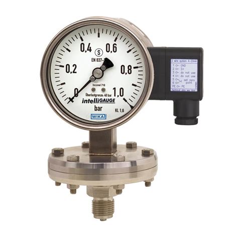Diaphragm Pressure Gauge With Electrical Output Signal Wika Measuring