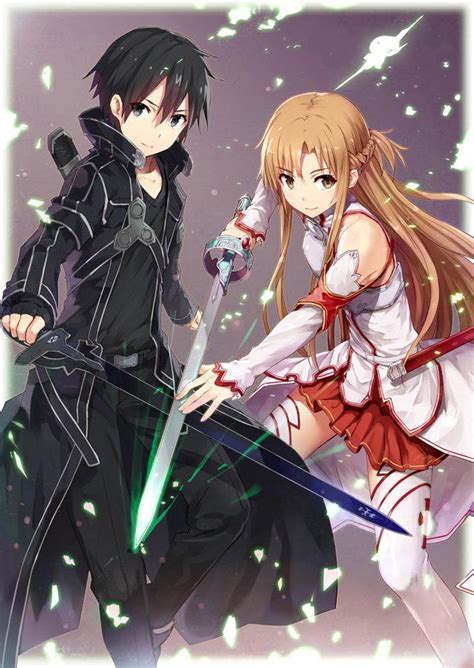 kirito and asuna sao kiriasu sword art online arte de espada y anime espadas