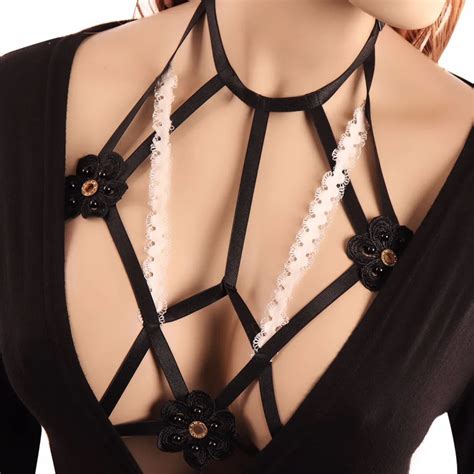 body cage womens body harness belt black elastic strappy bondage frame tops bustier lingerie