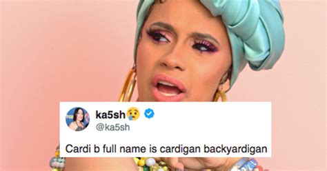 Someone Started A Rumor That Cardi Bs Real Name Is Cardigan