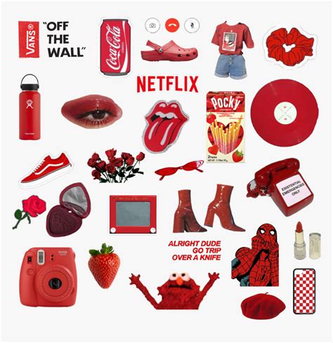 810 Red Aesthetic Stickers Png Images 4kpng