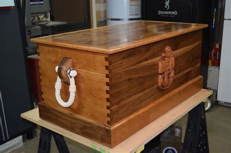 Sea Chest Made From Walnut And Cherry For A Retired Navy Chief Navy