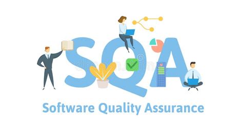 Qa Quality Assurance Concept With Keywords People And Icons Flat Vector Illustration