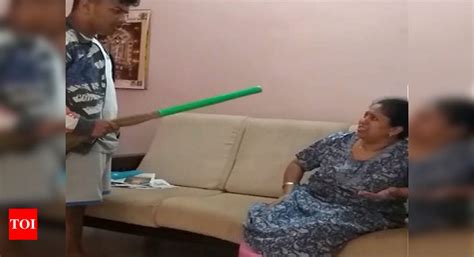 Bangalore Video Of 17 Year Old Beating Mom With Broom Goes Viral In Bengaluru Bengaluru News