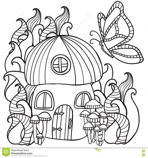New users enjoy 60% off. Coloring Pages Mushroom House With A Butterfly In The ...