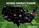 Custom NFL Football Stadium Travel Map 32 stadiums/pushpin | Etsy