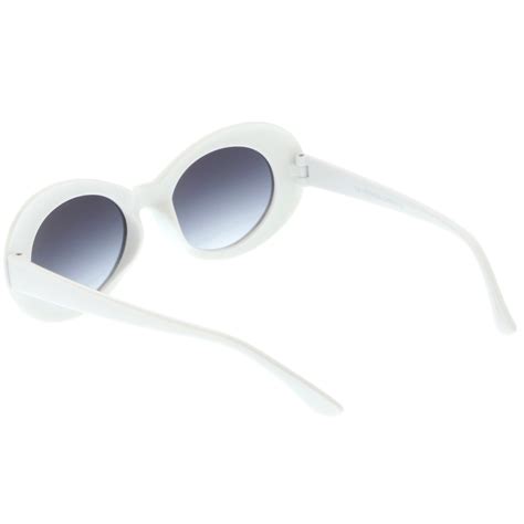 Colorful Retro 1990s Fashion Round Clout Oval Lens Sunglasses Zerouv