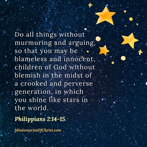 Bible Verse About Shining Like Stars Missionaries Of Christ