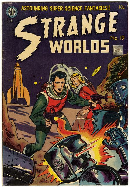 Flyer Goodness Strange Worlds Comic Covers 1950s
