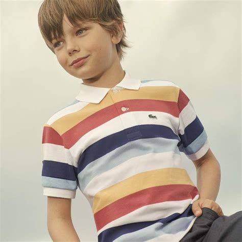 Lacoste Boys Colored Stripes Pique Polo Boys Summer Outfits Summer